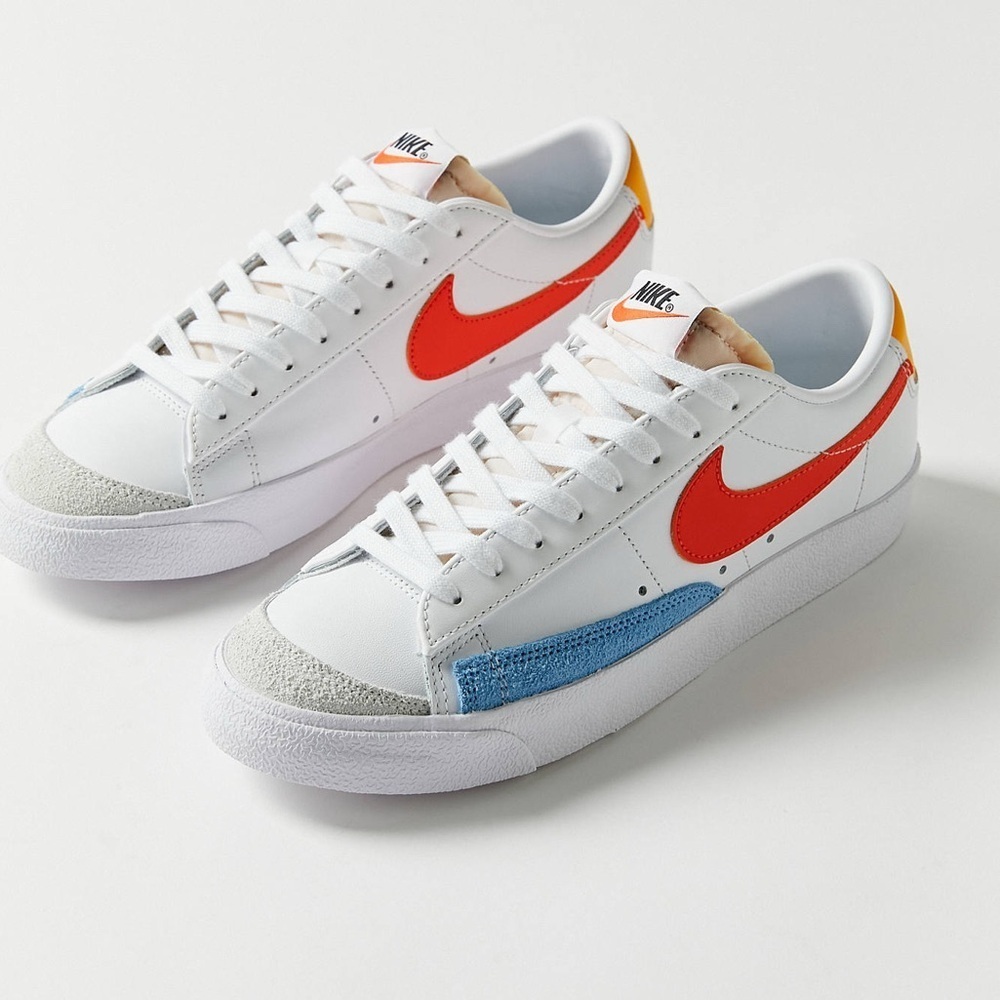 Nike Blazer Low ‘77 Women’s 8.5 Blue Orange Gold Retro Basketball Casual Sneaker